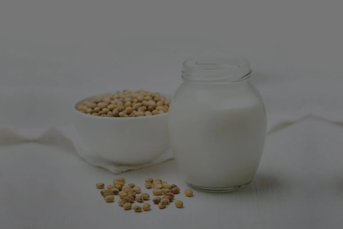 barattolo di bevanda vegetale alla soia alternativa al latte